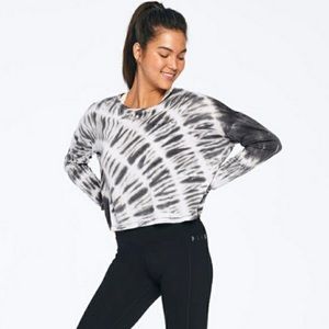 VS PINK Cropped Tie Dye Long Sleeve Top